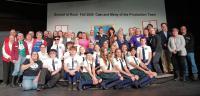 Cast and many production people