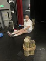 Painting the stage floor