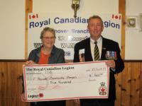 2019 Receiving Donation from Hanover Legion Branch 130